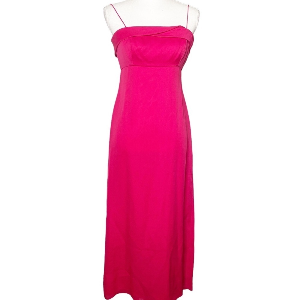 Chadwicks SZ 4P Party Prom slip Dress Pink Chiffon MIDI Wedding Bridesmaid